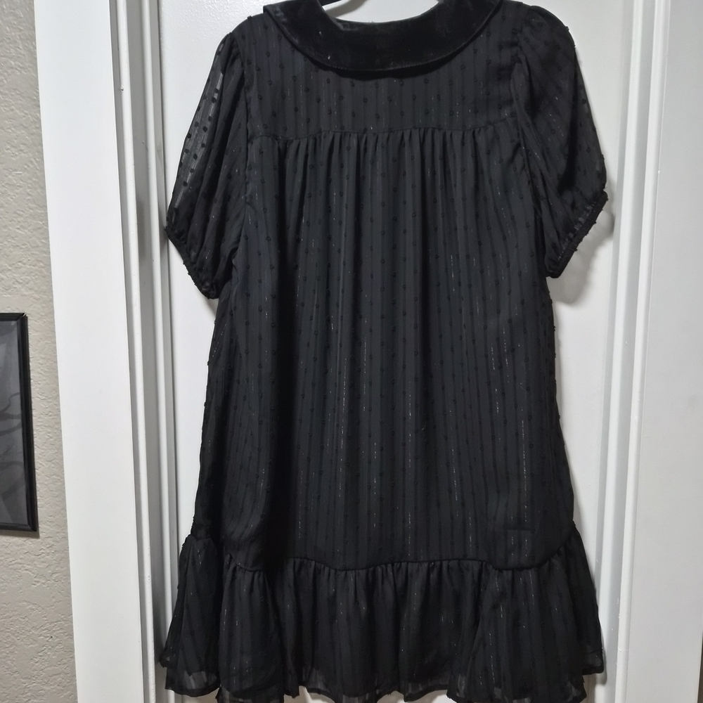 Black Torrid Button-Up Dress with Ruffle Hem - Picture 2 of 3